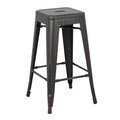 Ac Pacific AC Pacific ACBS01-30-SMB 30 in. Backless Costal Metal Barstool - Distressed Black; Set of 2 ACBS01-30-SMB